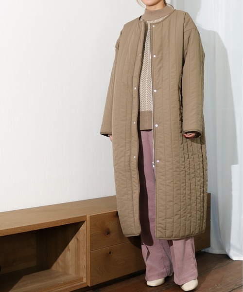 Per sist ence（パーシエンス）の「Per sist ence/パーシエンス　縦キルト ロングコート（その他アウター・レディース・ベージュ/アイボリー/モカ・FREE）」の9枚目の写真