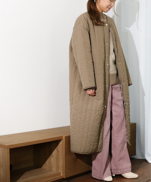 Per sist ence（パーシエンス）の「Per sist ence/パーシエンス　縦キルト ロングコート（その他アウター・レディース・ベージュ/アイボリー/モカ・FREE）」の13枚目の写真
