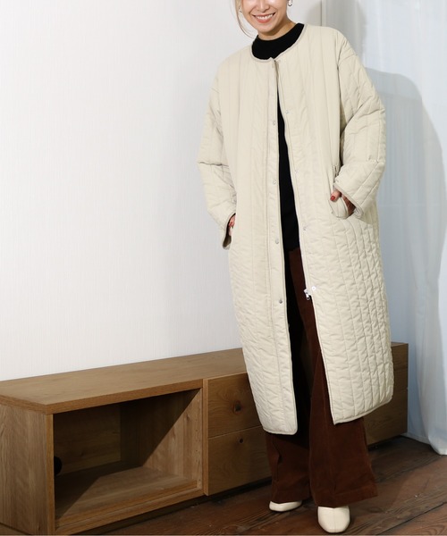 Per sist ence（パーシエンス）の「Per sist ence/パーシエンス　縦キルト ロングコート（その他アウター・レディース・ベージュ/アイボリー/モカ・FREE）」の14枚目の写真