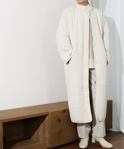 Per sist ence（パーシエンス）の「Per sist ence/パーシエンス　縦キルト ロングコート（その他アウター・レディース・ベージュ/アイボリー/モカ・FREE）」の18枚目の写真