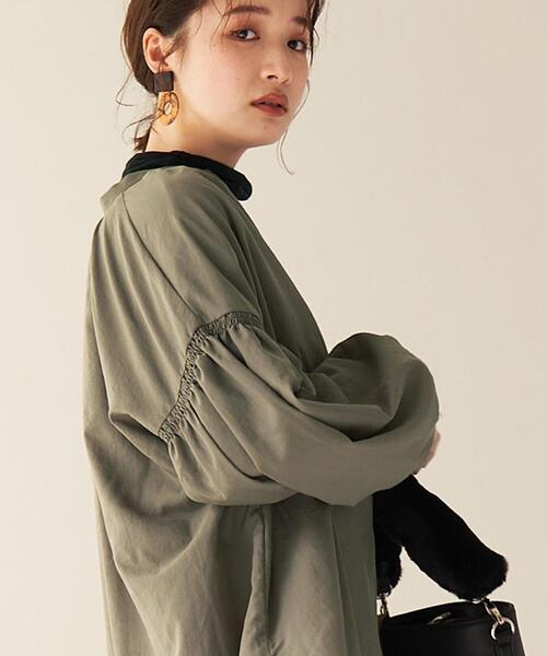 coen（コーエン）の「スリーブシャーリングブラウス（シャツ/ブラウス・レディース・オフホワイト/オリーブ/ダークグレー・M/L）」の3枚目の写真