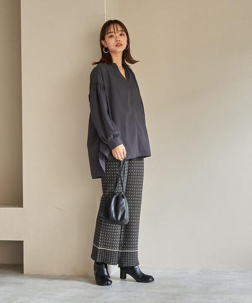 coen（コーエン）の「スリーブシャーリングブラウス（シャツ/ブラウス・レディース・オフホワイト/オリーブ/ダークグレー・M/L）」の7枚目の写真