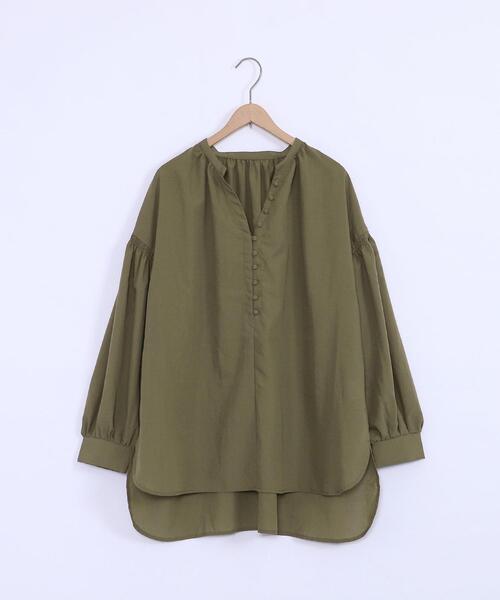 coen（コーエン）の「スリーブシャーリングブラウス（シャツ/ブラウス・レディース・オフホワイト/オリーブ/ダークグレー・M/L）」の9枚目の写真