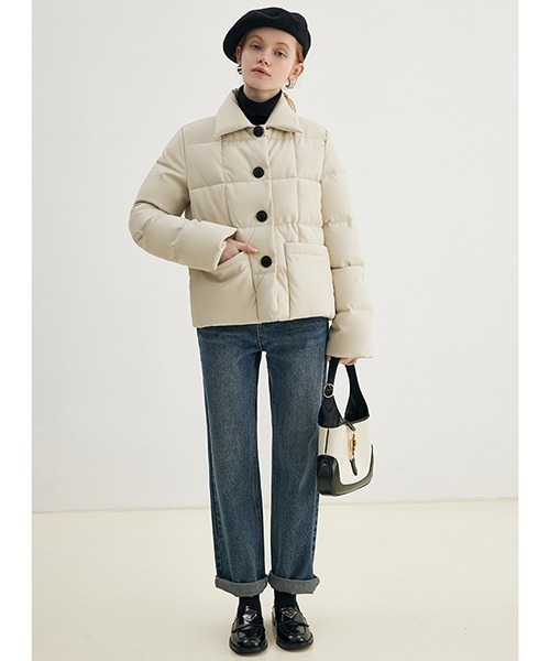 Fano Studios（ファノ ストゥディオズ）の「【Fano Studios】Square quilted lapel batting jacket FD21M006（ダウンジャケット/コート・レディース・オフホワイト・M/L/S）」の4枚目の写真