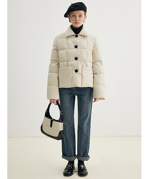 Fano Studios（ファノ ストゥディオズ）の「【Fano Studios】Square quilted lapel batting jacket FD21M006（ダウンジャケット/コート・レディース・オフホワイト・M/L/S）」の3枚目の写真