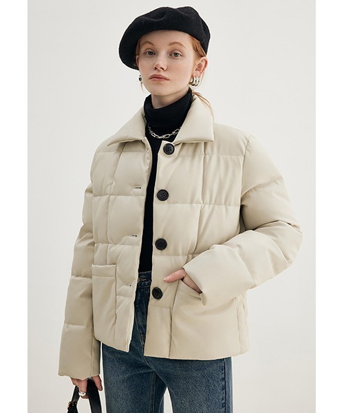 Fano Studios（ファノ ストゥディオズ）の「【Fano Studios】Square quilted lapel batting jacket FD21M006（ダウンジャケット/コート・レディース・オフホワイト・M/L/S）」の2枚目の写真