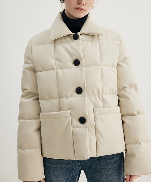 Fano Studios（ファノ ストゥディオズ）の「【Fano Studios】Square quilted lapel batting jacket FD21M006（ダウンジャケット/コート・レディース・オフホワイト・M/L/S）」の6枚目の写真