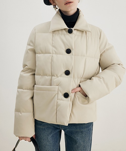 Fano Studios（ファノ ストゥディオズ）の「【Fano Studios】Square quilted lapel batting jacket FD21M006（ダウンジャケット/コート・レディース・オフホワイト・M/L/S）」の7枚目の写真