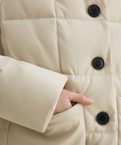 Fano Studios（ファノ ストゥディオズ）の「【Fano Studios】Square quilted lapel batting jacket FD21M006（ダウンジャケット/コート・レディース・オフホワイト・M/L/S）」の9枚目の写真