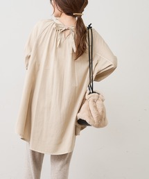 PUAL CE CIN | 製品染め後ろリボンプルオーバーブラウス(シャツ/ブラウス)