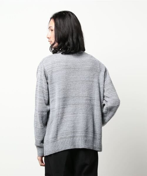 WILKES BASHFORD（ウィルクスバッシュフォード）の「＊ウィルクスバシュフォード/WILKES BASHFORD フェザーヤーン クルーネック ニットプルオーバー（ニット/セーター・メンズ・ブルー/グレー系その他2/イエロー・MEDIUM/LARGE/X-LARGE）」の4枚目の写真