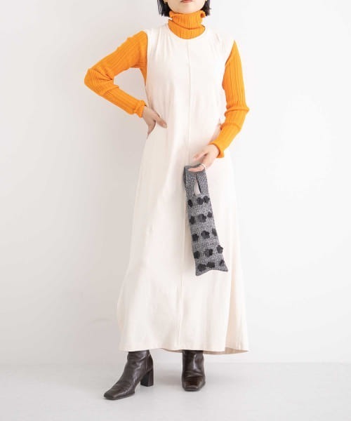 WANDERUNG（ワンデルング）の「『URBS別注』WANDERUNG　Ex Wool Ribbed Pullover（ニット/セーター・レディース・ピンク/オレンジ/グリーン・FREE）」の4枚目の写真