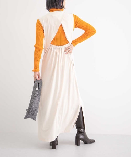 WANDERUNG（ワンデルング）の「『URBS別注』WANDERUNG　Ex Wool Ribbed Pullover（ニット/セーター・レディース・ピンク/オレンジ/グリーン・FREE）」の5枚目の写真