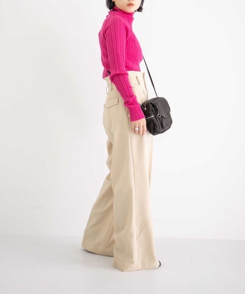 WANDERUNG（ワンデルング）の「『URBS別注』WANDERUNG　Ex Wool Ribbed Pullover（ニット/セーター・レディース・ピンク/オレンジ/グリーン・FREE）」の9枚目の写真