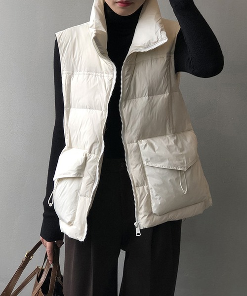 aimoha（アイモハ）の「ダウンベスト（ダウンベスト・レディース・チョコ/ブラック/ベージュ・MEDIUM/LARGE）」の3枚目の写真