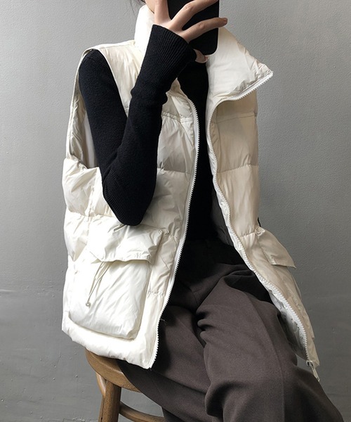 aimoha（アイモハ）の「ダウンベスト（ダウンベスト・レディース・チョコ/ブラック/ベージュ・MEDIUM/LARGE）」の17枚目の写真