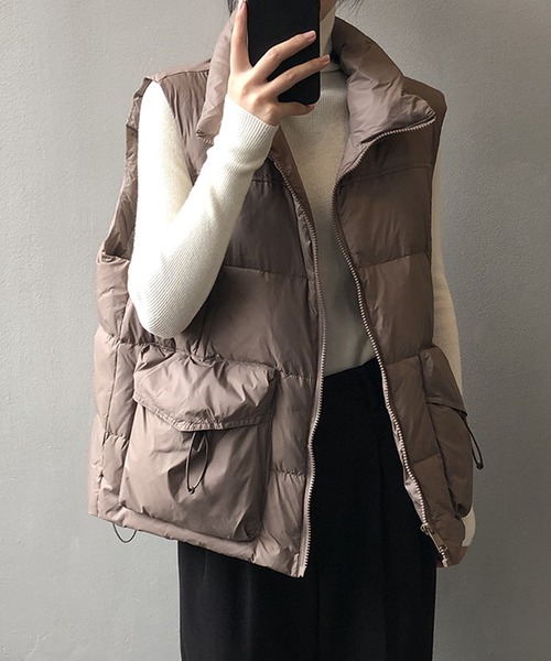 aimoha（アイモハ）の「ダウンベスト（ダウンベスト・レディース・チョコ/ブラック/ベージュ・MEDIUM/LARGE）」の11枚目の写真