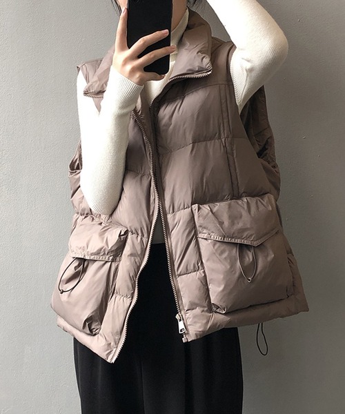 aimoha（アイモハ）の「ダウンベスト（ダウンベスト・レディース・チョコ/ブラック/ベージュ・MEDIUM/LARGE）」の9枚目の写真