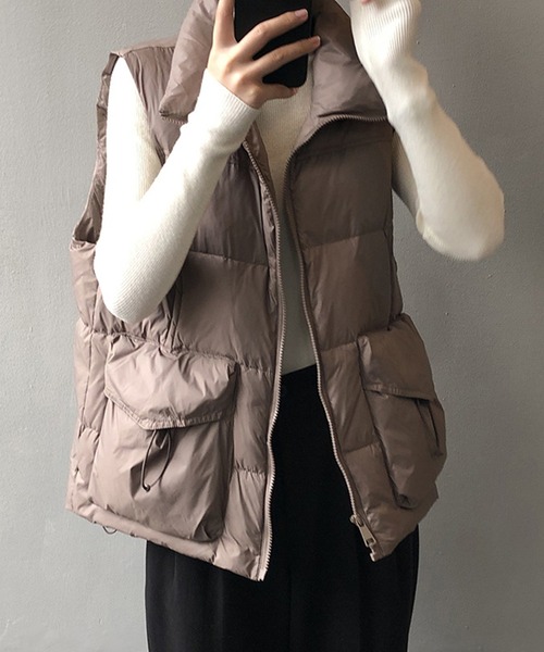 aimoha（アイモハ）の「ダウンベスト（ダウンベスト・レディース・チョコ/ブラック/ベージュ・MEDIUM/LARGE）」の21枚目の写真