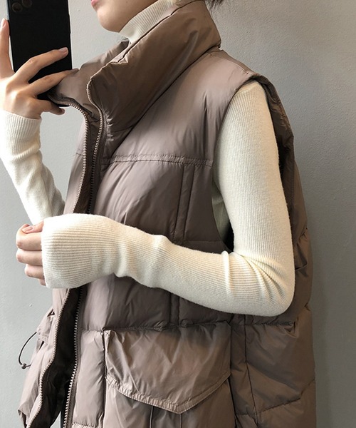 aimoha（アイモハ）の「ダウンベスト（ダウンベスト・レディース・チョコ/ブラック/ベージュ・MEDIUM/LARGE）」の16枚目の写真