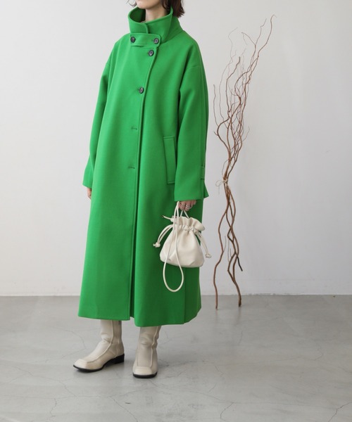 frames RAY CASSIN（フレームスレイカズン）の「【WEB限定】マルチWAYスタンドカラーフェイクウールコート（その他アウター・レディース・ネイビー/オフホワイト/グリーン・FREE）」の11枚目の写真