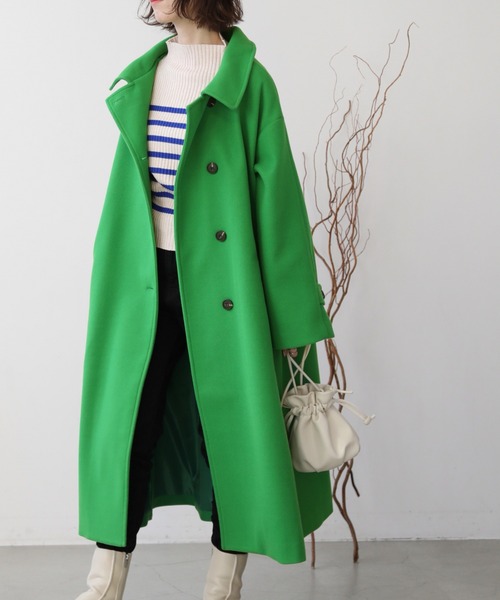 frames RAY CASSIN（フレームスレイカズン）の「【WEB限定】マルチWAYスタンドカラーフェイクウールコート（その他アウター・レディース・ネイビー/オフホワイト/グリーン・FREE）」の17枚目の写真