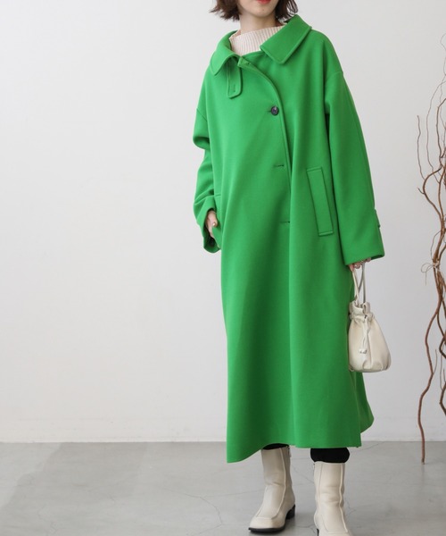 frames RAY CASSIN（フレームスレイカズン）の「【WEB限定】マルチWAYスタンドカラーフェイクウールコート（その他アウター・レディース・ネイビー/オフホワイト/グリーン・FREE）」の12枚目の写真