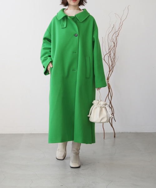 frames RAY CASSIN（フレームスレイカズン）の「【WEB限定】マルチWAYスタンドカラーフェイクウールコート（その他アウター・レディース・ネイビー/オフホワイト/グリーン・FREE）」の8枚目の写真