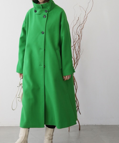 frames RAY CASSIN（フレームスレイカズン）の「【WEB限定】マルチWAYスタンドカラーフェイクウールコート（その他アウター・レディース・ネイビー/オフホワイト/グリーン・FREE）」の16枚目の写真