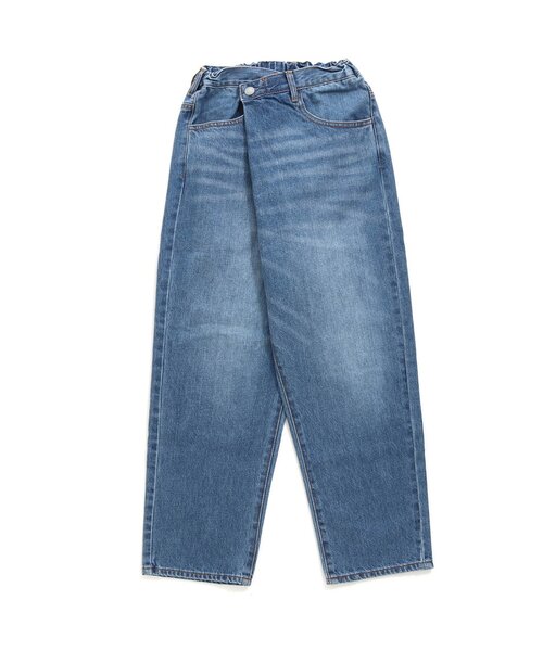 F.O.U(エフオーユー)の「ラップデニム 10分丈_ジュニア(その他パンツ・キッズ・ブルー/キナリ/ネイビー・150/160)」の1枚目の写真