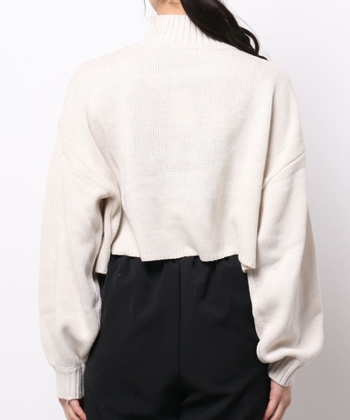 SPINNS（スピンズ）の「ハーフジップ ショートニット（ニット/セーター・レディース・ナチュラル/ライトグリーン/ダークブルー/ブラック・ONESIZE）」の14枚目の写真