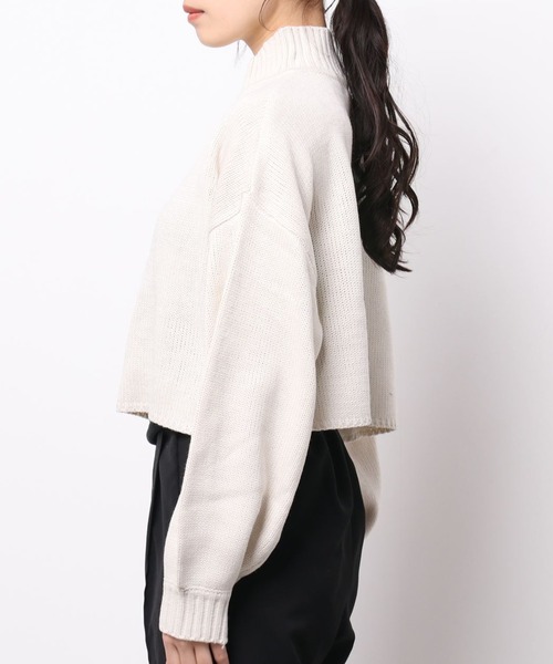 SPINNS（スピンズ）の「ハーフジップ ショートニット（ニット/セーター・レディース・ナチュラル/ライトグリーン/ダークブルー/ブラック・ONESIZE）」の15枚目の写真