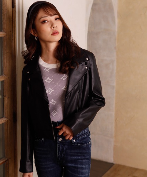 LIPSERVICE（リップサービス）の「コンパクトライダースジャケット（ライダースジャケット・レディース・ブラック/ブルー/アイボリー・S/M）」の11枚目の写真