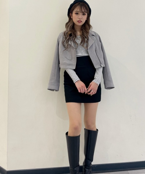 LIPSERVICE（リップサービス）の「コンパクトライダースジャケット（ライダースジャケット・レディース・ブラック/ブルー/アイボリー・S/M）」の15枚目の写真