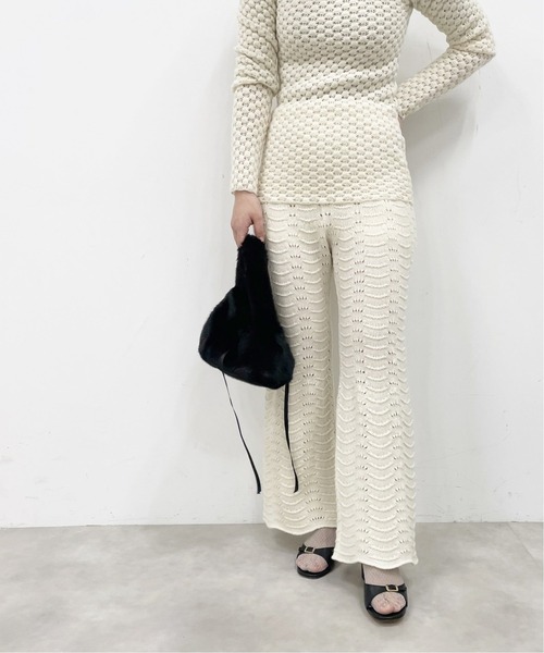 EDIT.FOR LULU ウールクロシェフレアパンツ 36 ひらり様 EDIT. FOR LULU（エディットフォールル）の「ウールクロシェフレア