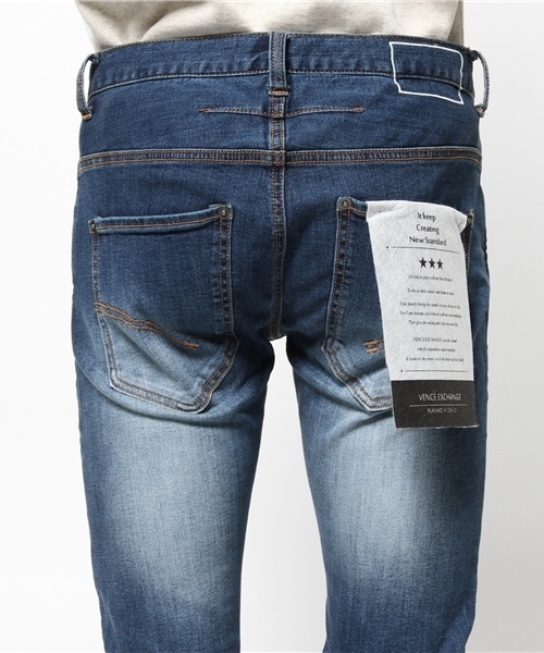 VENCEEXCHANGE（ヴァンスエクスチェンジ）の「デニムスキニーパンツ                （デニムパンツ・メンズ・スカイブルー/ブルー・SMALL/LARGE/MEDIUM）」の7枚目の写真