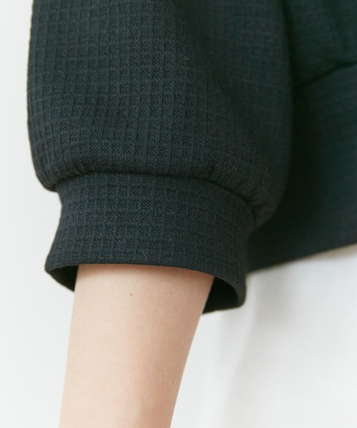 INCEDE（インシード）の「スナップ釦 ワッフルショートカーディガン（カーディガン/ボレロ・レディース・オレンジ/ブラック/グリーン・LL/3L/4L/M/L）」の14枚目の写真