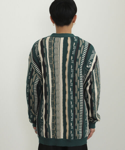 BeAMS DOT(ビームスドット)の「【WEB限定】BeAMS DOT / ルーズ ジャカード カーディガン(カーディガン/ボレロ・メンズ・ベージュ/グリーン・MEDIUM/LARGE)」の6枚目の写真