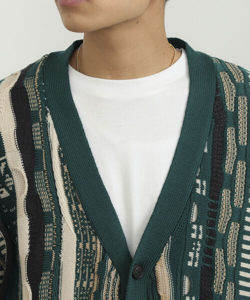 BeAMS DOT(ビームスドット)の「【WEB限定】BeAMS DOT / ルーズ ジャカード カーディガン(カーディガン/ボレロ・メンズ・ベージュ/グリーン・MEDIUM/LARGE)」の9枚目の写真