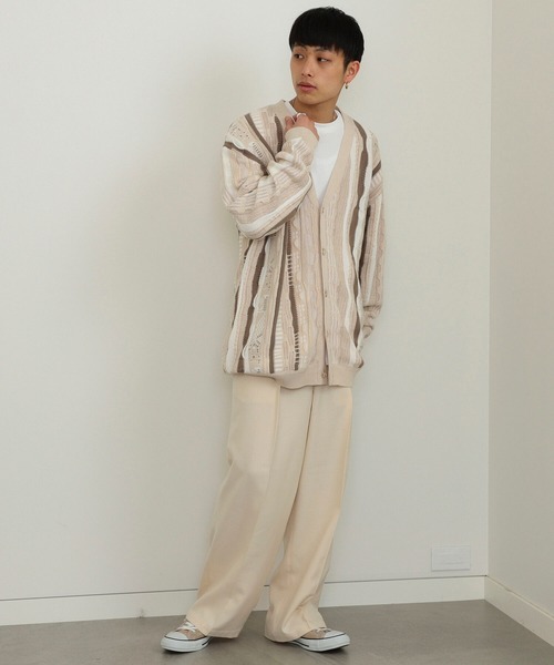 BeAMS DOT(ビームスドット)の「【WEB限定】BeAMS DOT / ルーズ ジャカード カーディガン(カーディガン/ボレロ・メンズ・ベージュ/グリーン・MEDIUM/LARGE)」の11枚目の写真