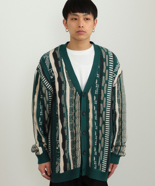 BeAMS DOT(ビームスドット)の「【WEB限定】BeAMS DOT / ルーズ ジャカード カーディガン(カーディガン/ボレロ・メンズ・ベージュ/グリーン・MEDIUM/LARGE)」の16枚目の写真