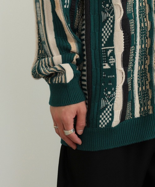 BeAMS DOT(ビームスドット)の「【WEB限定】BeAMS DOT / ルーズ ジャカード カーディガン(カーディガン/ボレロ・メンズ・ベージュ/グリーン・MEDIUM/LARGE)」の21枚目の写真