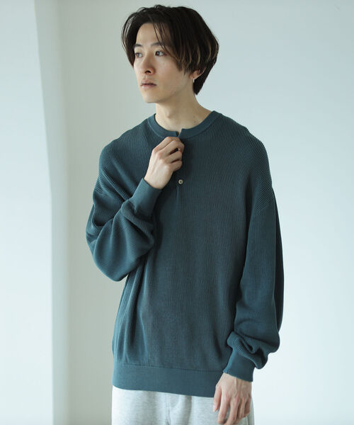 BEAMS T（ビームスティー）の「Crepuscule / Aze Henly Neck Long Sleeve（Tシャツ/カットソー・メンズ・グリーン/ブルー・SMALL/MEDIUM/LARGE）」の7枚目の写真