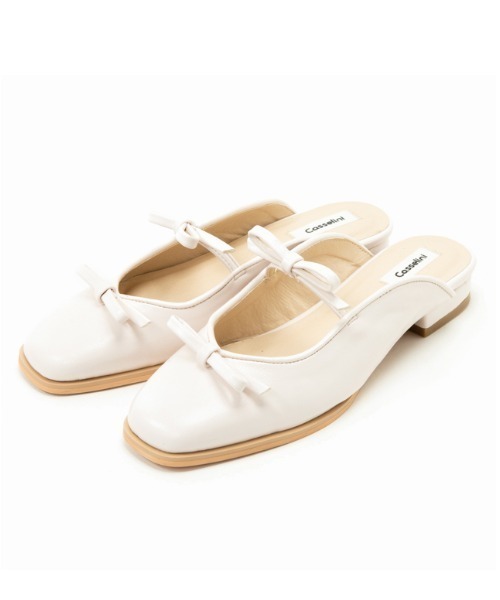 Casselini（キャセリーニ）の「Casselini(キャセリーニ)リボンミュール（サンダル・レディース・ブラック/シルバー/イエロー/アイボリー・23cm/23.5cm/24cm/24.5cm）」の8枚目の写真