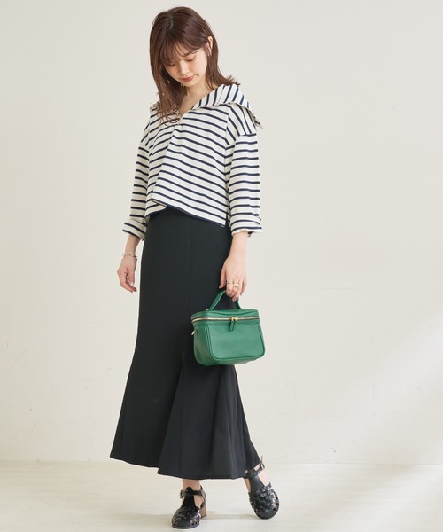 natural couture（ナチュラルクチュール）の「【WEB限定・2サイズ展開】理想の美シルエットラインが叶うハイウエスト落ち感マーメイドスカート（スカート・レディース・ブラック/パープル/アイボリー/グリーン・MEDIUM/SMALL）」の17枚目の写真