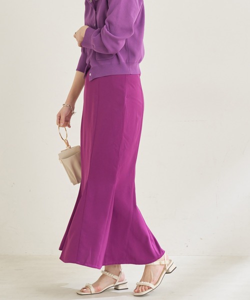 natural couture（ナチュラルクチュール）の「【WEB限定・2サイズ展開】理想の美シルエットラインが叶うハイウエスト落ち感マーメイドスカート（スカート・レディース・ブラック/パープル/アイボリー/グリーン・MEDIUM/SMALL）」の20枚目の写真