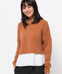 mystic | 裾布帛付ニットプルオーバー(ニット/セーター)