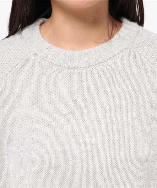 mystic(ミスティック)の「裾布帛付ニットプルオーバー(ニット/セーター・レディース・ブルー/キャメル/オフホワイト/グレー・フリ-)」の9枚目の写真