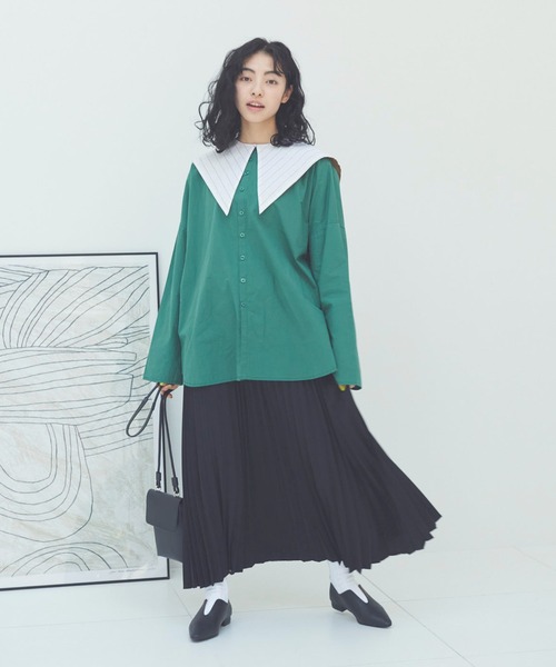 Libra Cue(リブラ キュー)の「”プリーツロングスカート” ゴムウエストのリラックス仕様、裏地付き、着回しが効くオールシーズンスカート(スカート・レディース・ブラック/レッド/アイボリー/イエロー・FREE)」の16枚目の写真