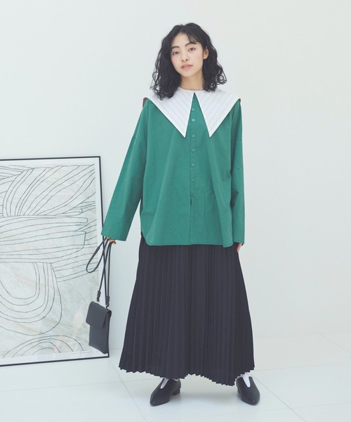 Libra Cue(リブラ キュー)の「”プリーツロングスカート” ゴムウエストのリラックス仕様、裏地付き、着回しが効くオールシーズンスカート(スカート・レディース・ブラック/レッド/アイボリー/イエロー・FREE)」の15枚目の写真